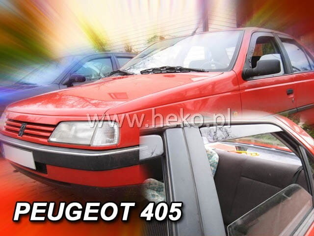 Deflektory PEUGEOT 405 od 1987 do 1997 + zadné deflektory